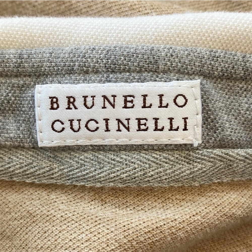 Brunello Cucinelli Beige Long Sleeve Polo Shirt - Picture 12 of 14